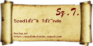 Szedlák Tünde névjegykártya